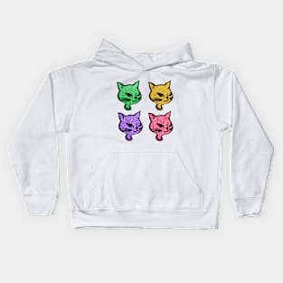 Winking Kitty Cat Stickers Kids Hoodie